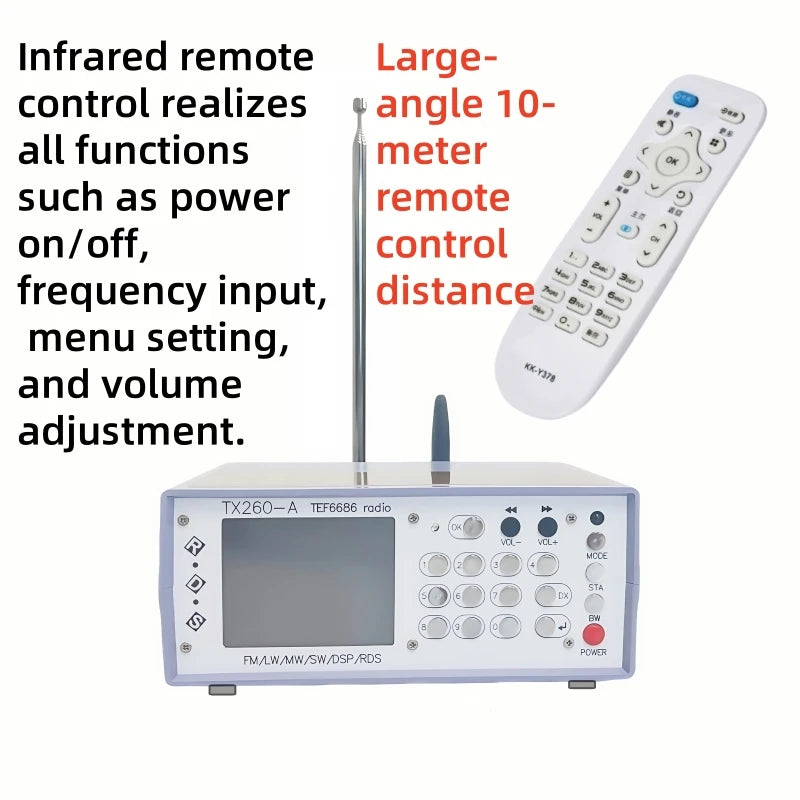 1Set Latest TEF6686 FM SW/MW/LW Full Band Radio RDS + Battery Speaker Charger Antenna FM AM Radio FM AM Radio