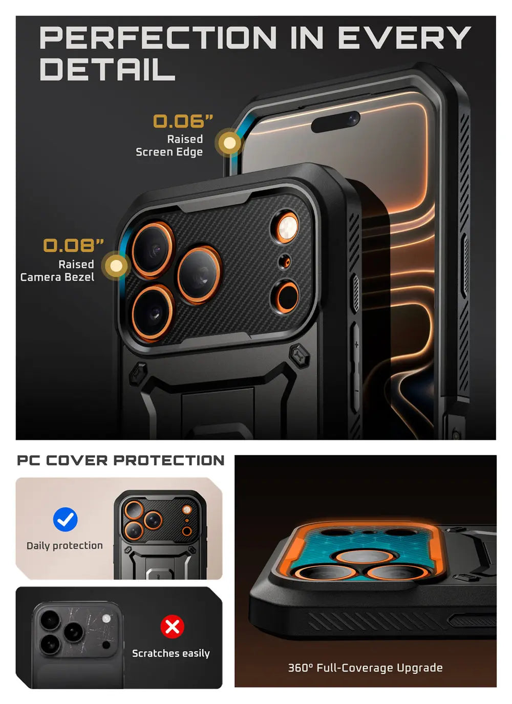 SUPCASE For iPhone 17 Pro Max Case 6.9" (2025) UB Pro Full-Body Heavy Duty Rugged Phone Case with Built-in Screen Protector