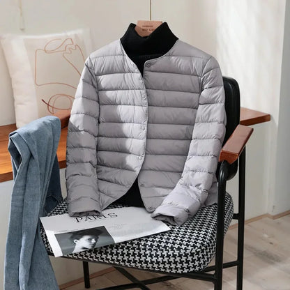 Light Down Coat Spring Autumn Warm Women White Duck Down Slim Jackets Female Fashion Ultra Lightweight Packable Puffer Coats
