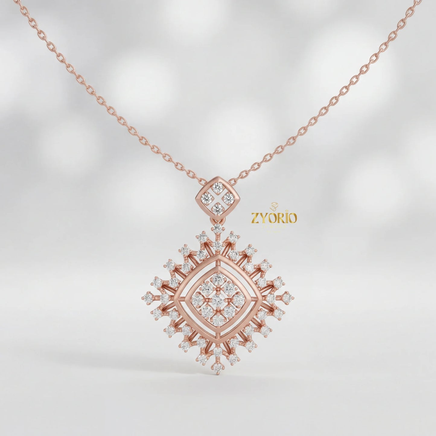 Lab Grown Diamond Engagement Wedding Pendant Necklace Women 925 Silver 14K 18K Gold Elegant Jewelry Custom OEM ODM
