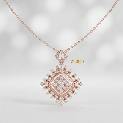 Lab Grown Diamond Engagement Wedding Pendant Necklace Women 925 Silver 14K 18K Gold Elegant Jewelry Custom OEM ODM