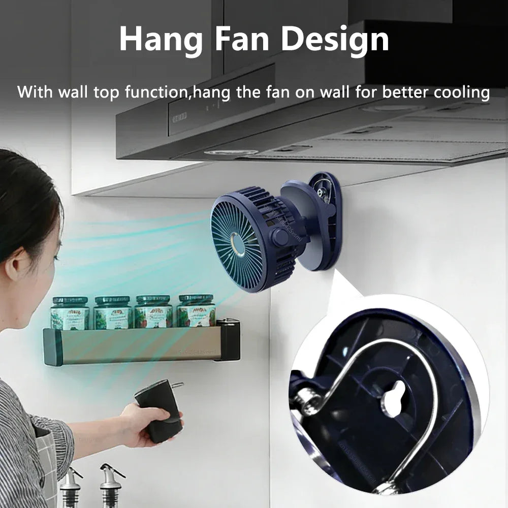Desktop Fan Portable Clip Fan for Home Room Office Desk/Clip Fan 720° Rotate Wireless Wall Fan Portable Mini Air Circulator Fan