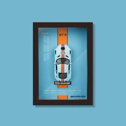 1:32 3D Photo Frame Wall Hanging Paintings Alloy Metal Diecast Model Car Home Trend Toy Decorations Display Valentine's Day Gift