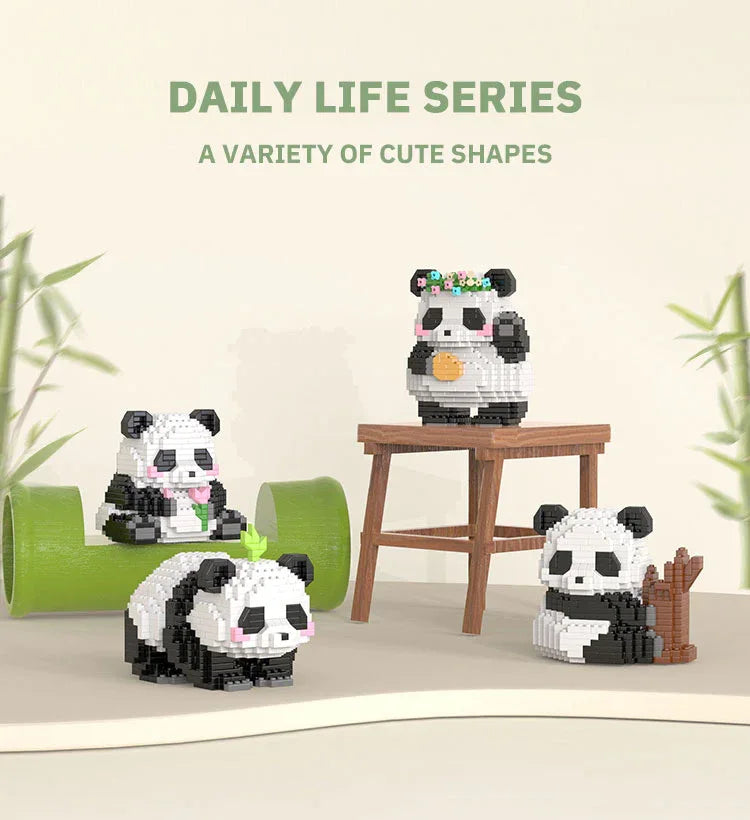 Creative DIY Assemable Animal Cute MINI Chinese Style Animal Panda Building Block Educational Boy Toys For Children Model Bricks