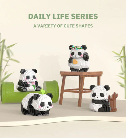 Creative DIY Assemable Animal Cute MINI Chinese Style Animal Panda Building Block Educational Boy Toys For Children Model Bricks