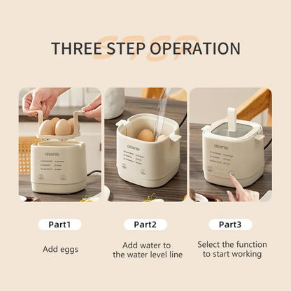 Electric Egg Cooker Multi-Functional Household Egg Cooker High Capacity Soft Medium Hard-Boiled Egg Cooker Egg Custard Steamer