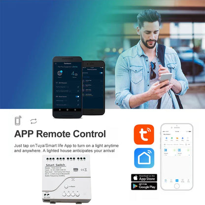 Tuya Smart Home 4CH Relay Module AC/DC 7-32V AC 220V 10A Wifi Switch 4 Channels RF433 Receiver Work With Vioce Alexa Google Home