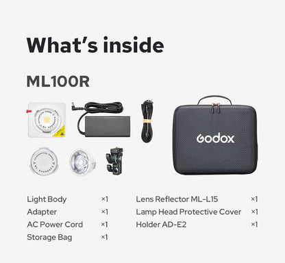 Godox ML100R 110W RGB LED Video Light 2800-6500K 11 FX Effects APP Control Godox Mount for Filmmaking/Live Streaming/Vlog