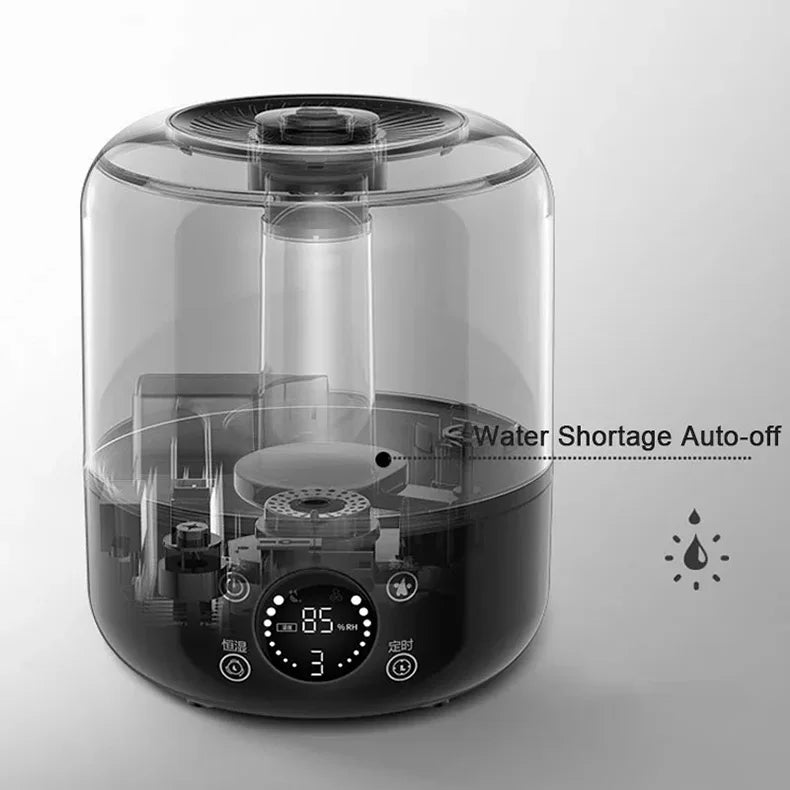 3000mL Smart Air Humidifier with Dual Mist Output: Essential Oil Aroma Diffuser for Home & Office, Equipped with Adjustable Fog