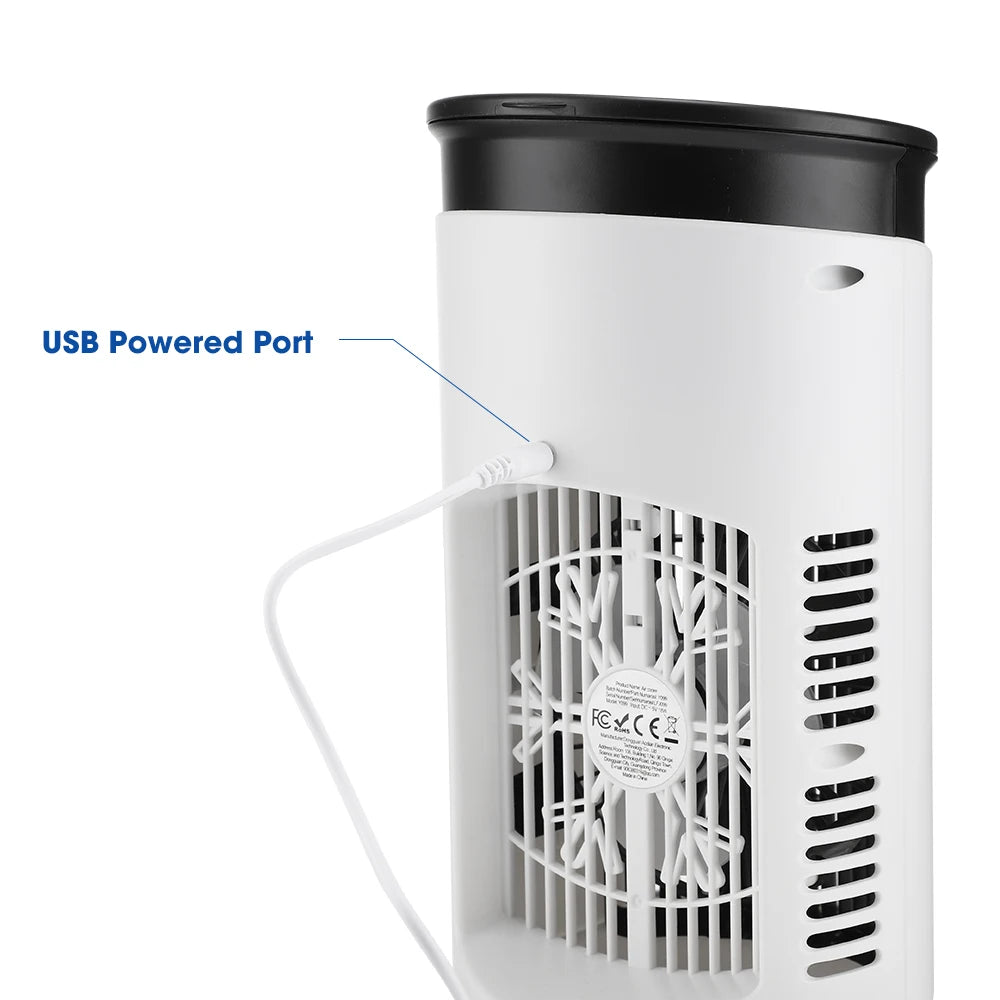 3 In 1 Household Fan Air Conditioner Portable 6-gear Air Cooler LED Night Light Humidifier Air Adjustment Fan Office Home Fan