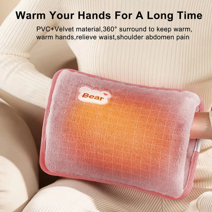 Hand Warmer Electric Hot Water Bag Soft Plush Hand Warmer Portable Heated Gloves Handwarmers Winter Hand Warmer 220V EU Plug