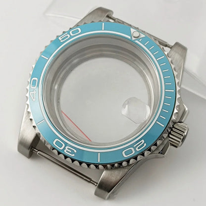 Goutent 40mm Sapphire Crystal Watch Case Blue Ceramic Bezel Fit NH34 NH35 NH36 ETA 2824 PT5000 ST2130 Movement