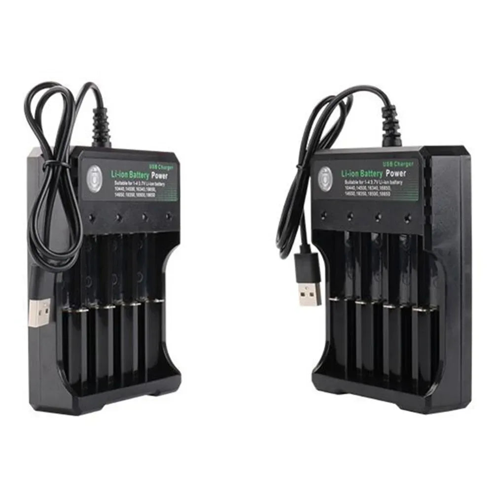18650 Li-ion Battery Charger 2 3 4 Slots 110V 220V USB A Port For 18650 18700 Charging 3.7V Rechargeable Lithium Battery Charger