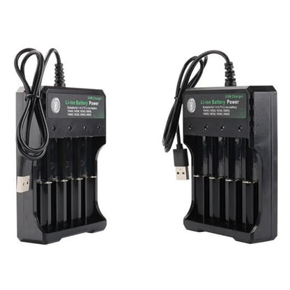 18650 Li-ion Battery Charger 2 3 4 Slots 110V 220V USB A Port For 18650 18700 Charging 3.7V Rechargeable Lithium Battery Charger