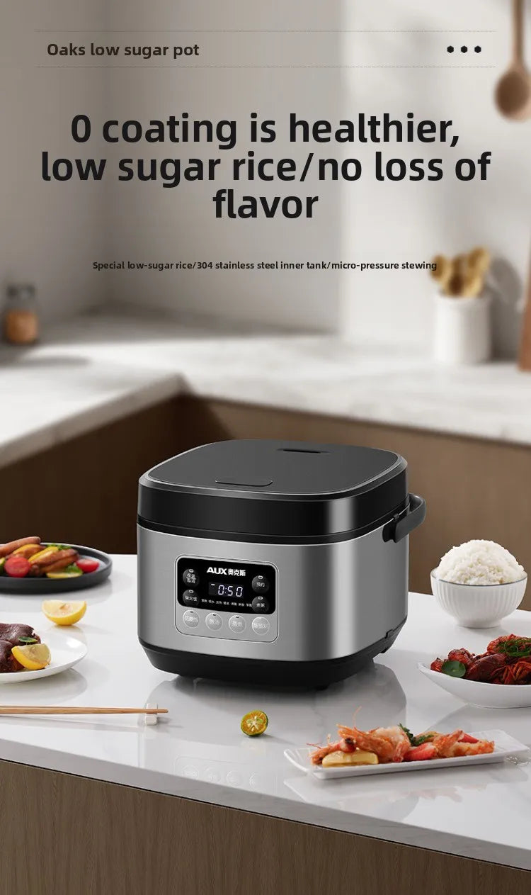 Low sugar rice cooker rice soup separation steaming 2-3L uncoated stainless steel rice cooker timer reservation