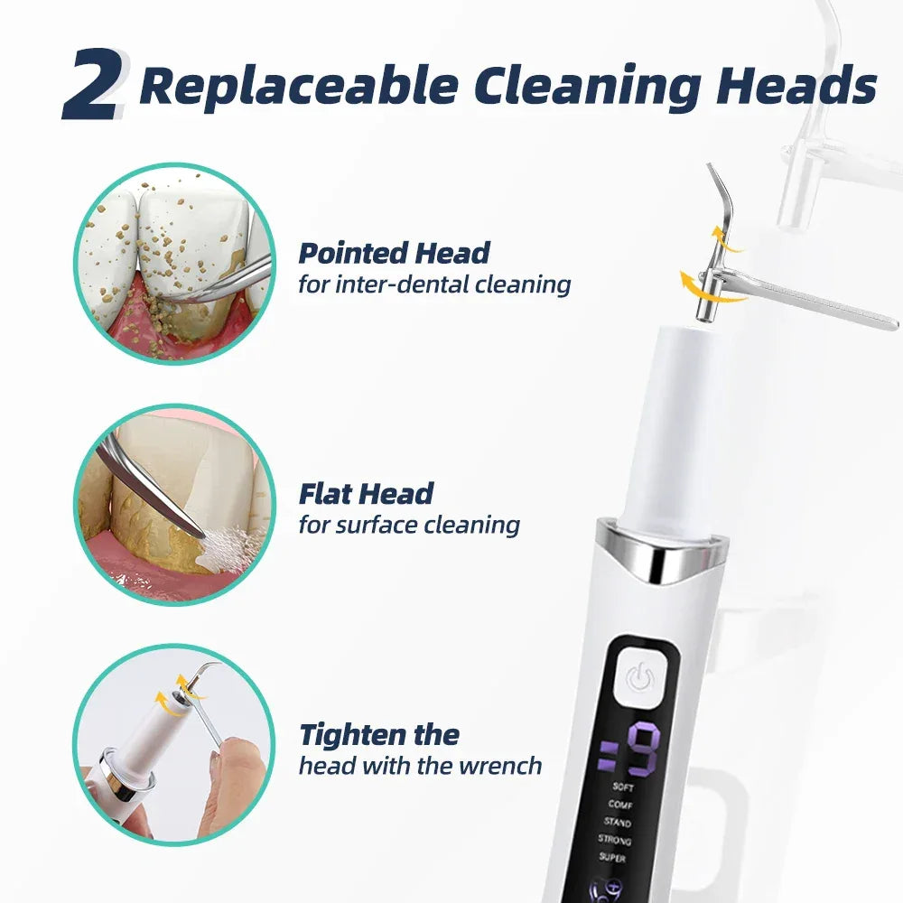 Ultrasonic Dental Scaler Tartar Remover 5 modes with LED Light Household Teeth Cleaning Tools Dental Cleaner Oral Care