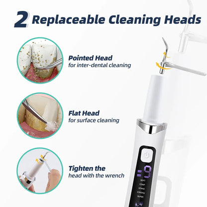 Ultrasonic Dental Scaler Tartar Remover 5 modes with LED Light Household Teeth Cleaning Tools Dental Cleaner Oral Care