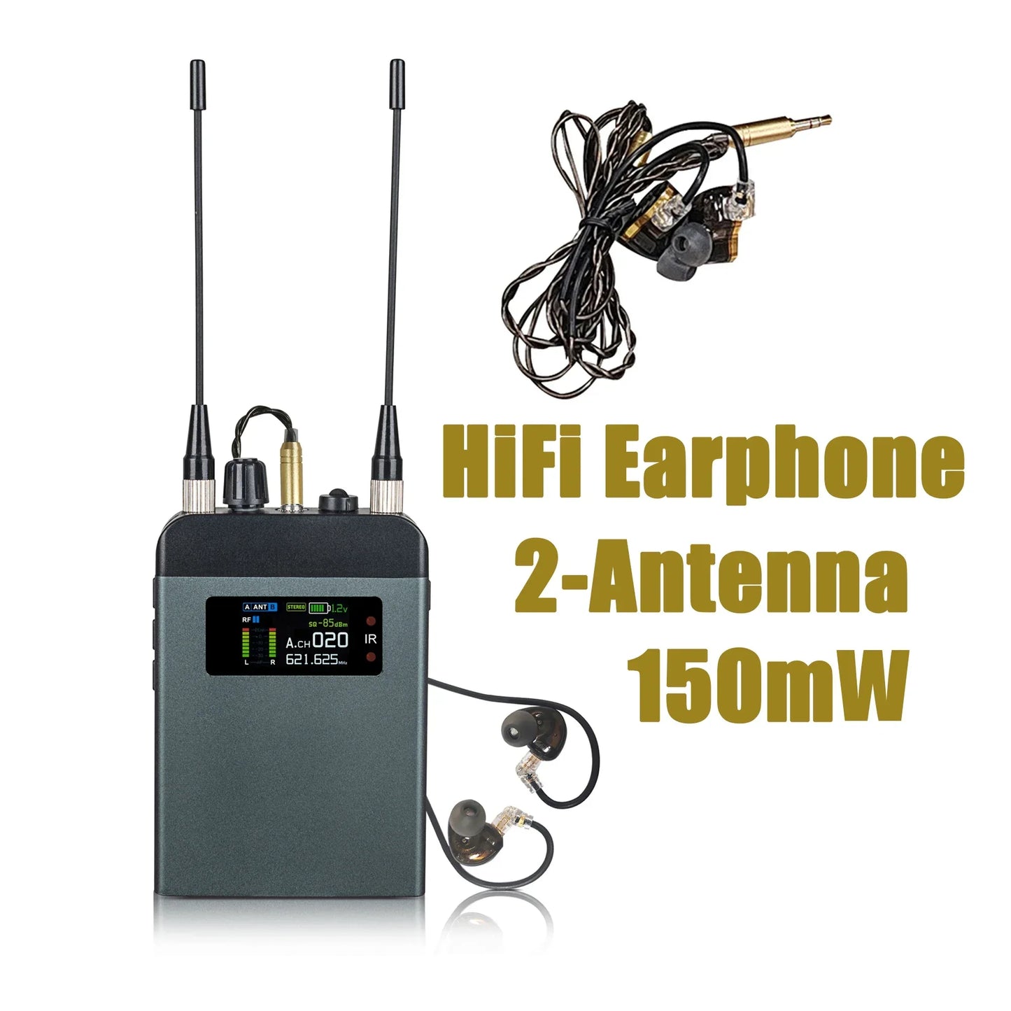 Leicozic Best Stereo In-Ear Monitor PM20 2Channel Wireless Ear Monitoring System Rack-Mount True Diversity 4 Receiver 500/600Mhz