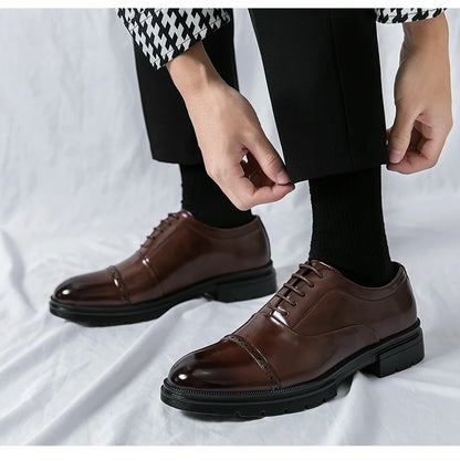 High Quality Brogues Wedding Leather Shoes Men Classic Formal Office Casual Business Shoes Man Social Oxford Men's Dress Shoes