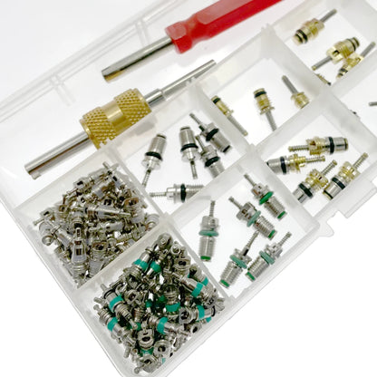 100Pcs/box R134A Car A/C Core Valves Automotive Air Conditioning Assortment Kit 1