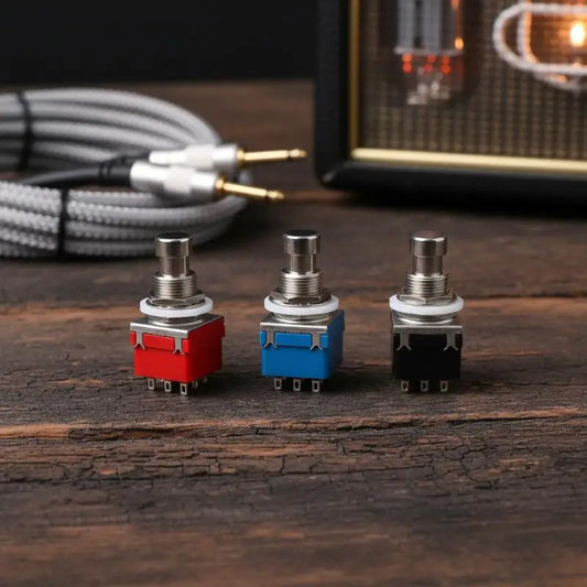 Stomp Foot Box Guitar Effects Pedal Switch, 1/3Pcs 9 Pin 3PDT Latching Switch Direct Conversion Button, True Bypass