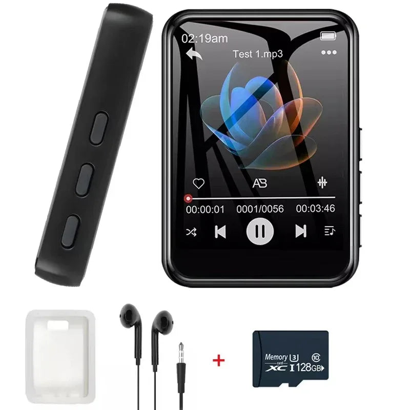 8-128GB MP3 Music Player Full Screen Touch MP4 Bluetooth Built-in Speaker Portable HiFi Music Player Video Playback recording