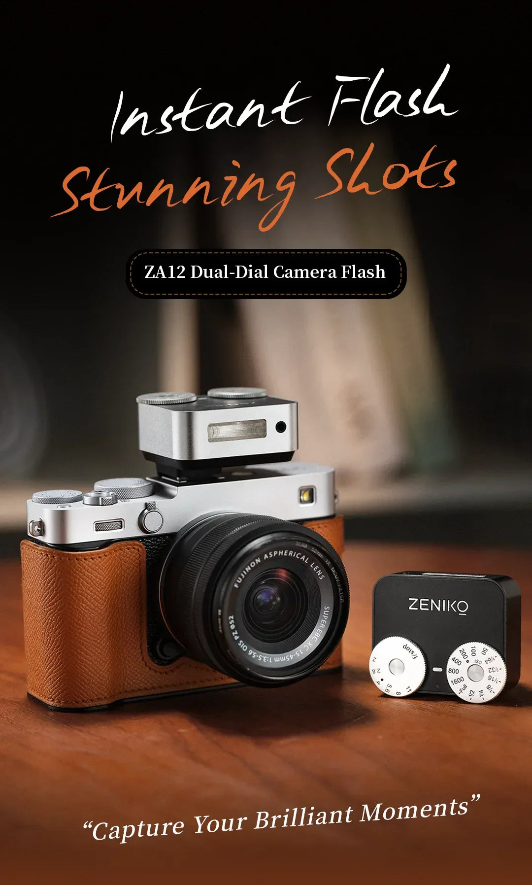 ZENIKO ZA12 Dual-Dial Flash Camera Photography Wireless Transmission for Canon Nikon Sony Fuji Olympus Speedlight Flash vs ZF08