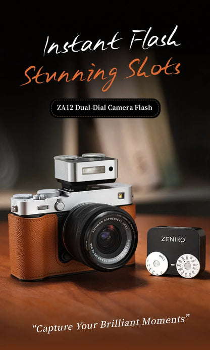 ZENIKO ZA12 Dual-Dial Flash Camera Photography Wireless Transmission for Canon Nikon Sony Fuji Olympus Speedlight Flash vs ZF08