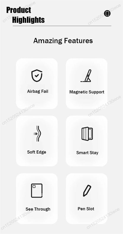 For iPad Air 6 7 11 inch Case 2025 2024 iPad Pro 11" 13" Funda iPad A16 11th 10th 10.2 9th Generation Pro 12.9 6th 5th 4th Cover