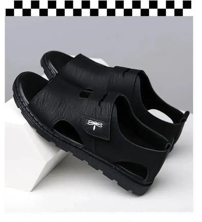 2025 New Fashion Brand Roman Sandals For Men Soft Sole Comfortable High-Quality Leather Beach Men's Casual Shoes