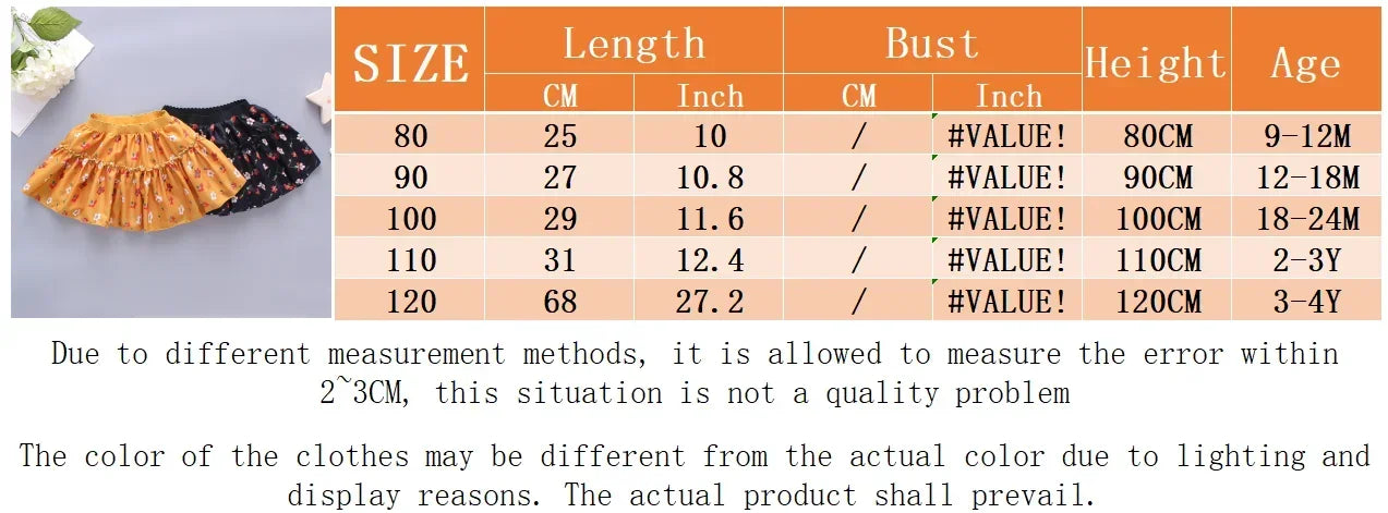 0-3 Year Old Little Girl'S Half Length Skirt  Sweet Small Floral Multi-Layer Chiffon Solid Color Loose A-Line Skirt tutu skirt