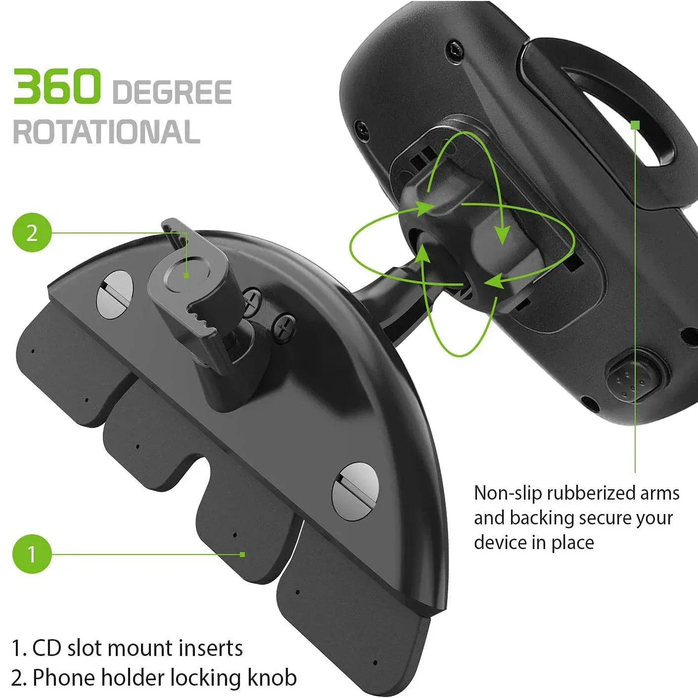 CD Slot Car Phone Mount Holder Compatible for Apple iPhone 14 Pro Max Plus 13 12 11 Xs Xr X Mini SE Samsung Z Fold, Z Flip