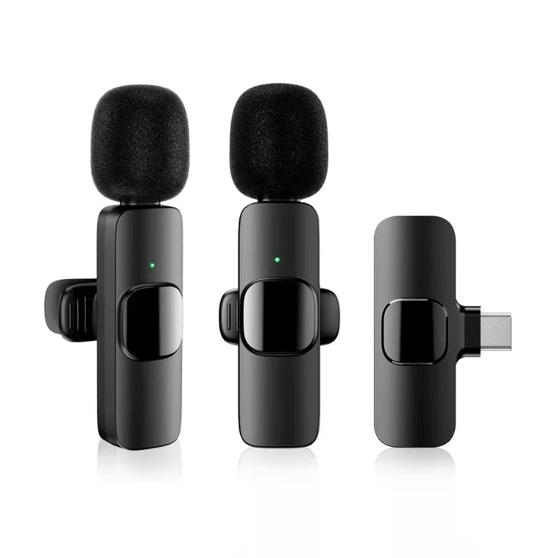 Lavalier Microphone 2.4G Wireless Portable Audio Video Recording Mini Mic for iPhone Android Live Broadcast Gaming Phone Mic