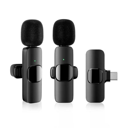 Lavalier Microphone 2.4G Wireless Portable Audio Video Recording Mini Mic for iPhone Android Live Broadcast Gaming Phone Mic