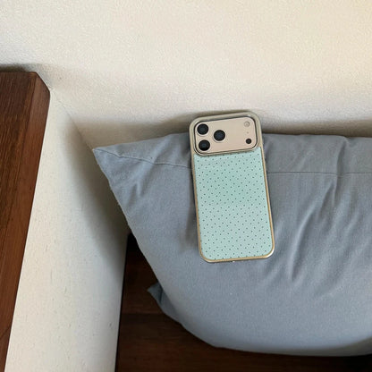 Korean INS Polka Dot Pattern Electroplated Silver Phone Case for iphone 17 Promax 17pro 14 15 16 Promax Shockproof Cover Funda
