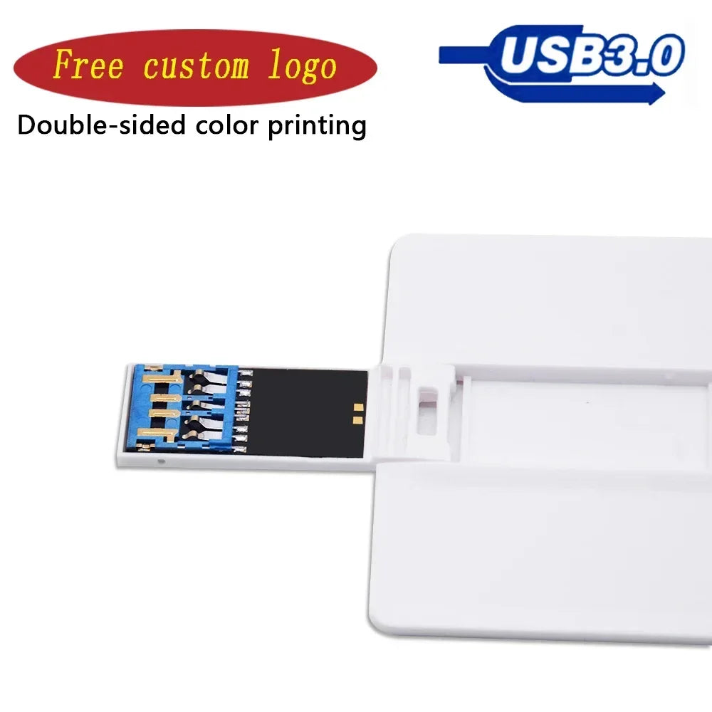 10/20/50PCS LOT Free Logo 100% Capacity 16GB 32GB Credit Card USB Flash Drive 3.0 Customized Logo Top Quality Creative Pendrive