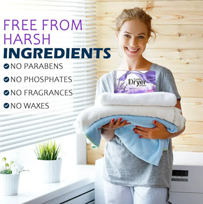 Dryer Sheets Bulk Natural Fabric Softener Sheets Plant Lavender Laundry Softener Naturally Removes Static Cling Drying Machine