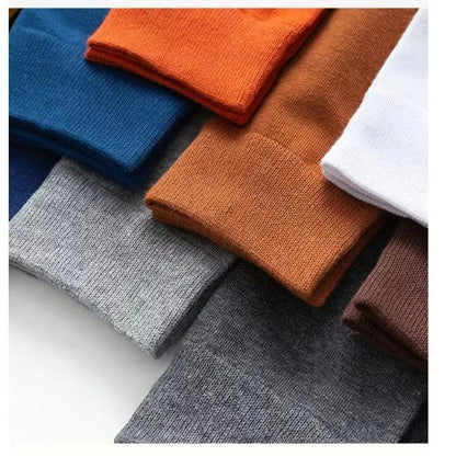 5/10 Pairs Black White Business Casual Sox Spring Autumn Warm Men's  Socks Size38-44 Long Socks Men Dress Socks Male Gifts
