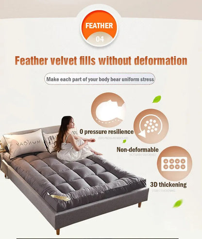 Down soft mattress five-star hotel three-dimensional thickened 10cm mattress student dormitory 0.9m/1.2m soft cushion quilt