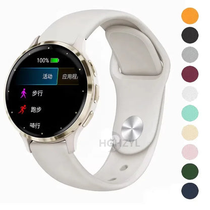 18mm 20mm 22mm Women Silicone Smart Watch Strap Wristband For Garmin Venu 3S 2S Forerunner 165 265S 255 Bracelet Watchband