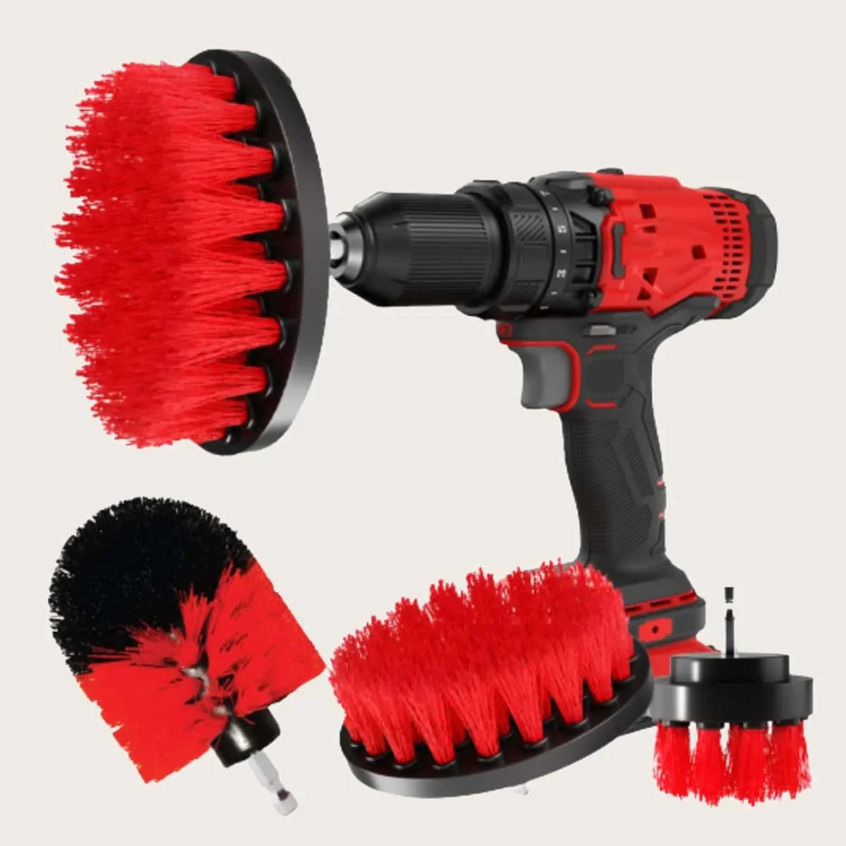 3Pcs/Set Electric Scrubber Brush Drill Brush Kit Plastic Round Cleaning Brush for Carpet Glass Car Tires Nylon Brushes