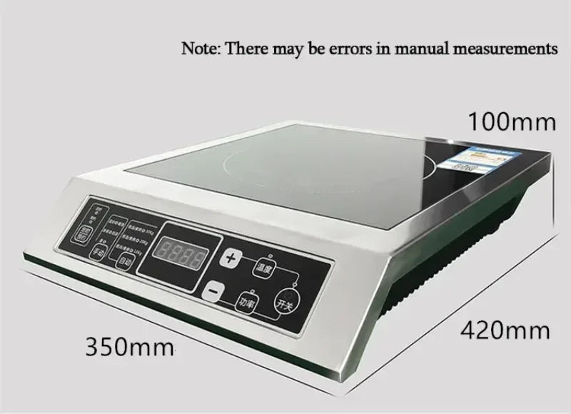 3500W Home High Power Induction Cooker Commercial Flat Desktop Button Stainless Steel Soup Stir-fry Flat Bottom Induction Cooker