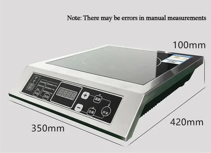 3500W Home High Power Induction Cooker Commercial Flat Desktop Button Stainless Steel Soup Stir-fry Flat Bottom Induction Cooker