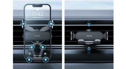 Baseus Car Phone Holder for Car Air Vent Mount Phone Holder Stand for iPhone Samsung Gravity Mobile Phone Holder Gps Flexible