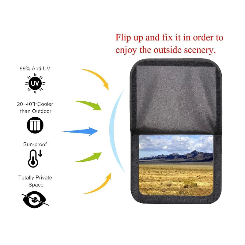 1pc Black RV Door and Window Shade Cover 64x41cm RV Blackout Curtain