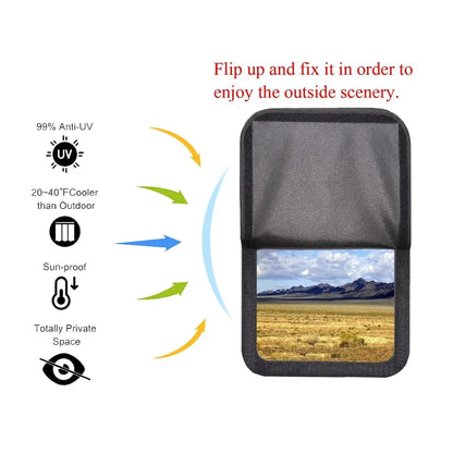 1pc Black RV Door and Window Shade Cover 64x41cm RV Blackout Curtain