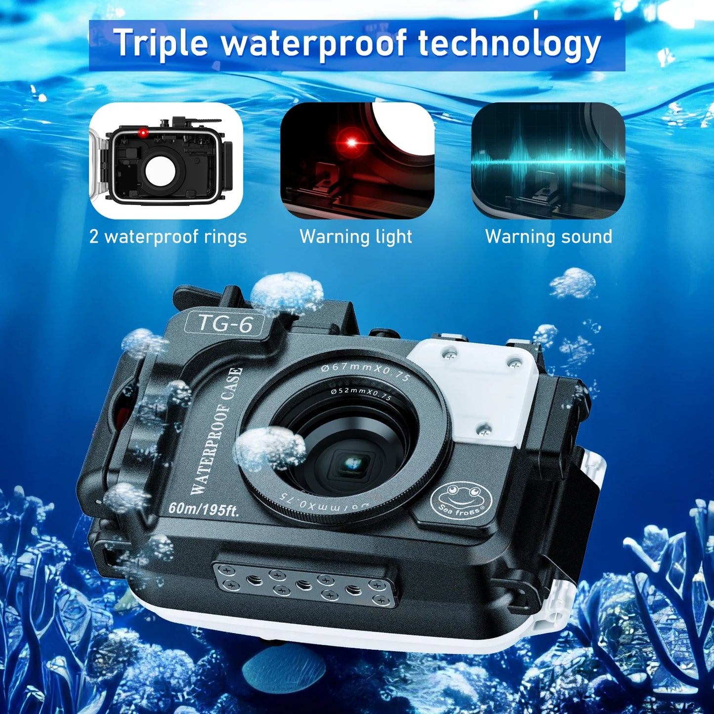 Seafrogs Scuba Diving Camera Case Cover For Olympus TG 7 TG 5 TG 6 Underwater Photography Equipment Waterproof Camera Housing 60
