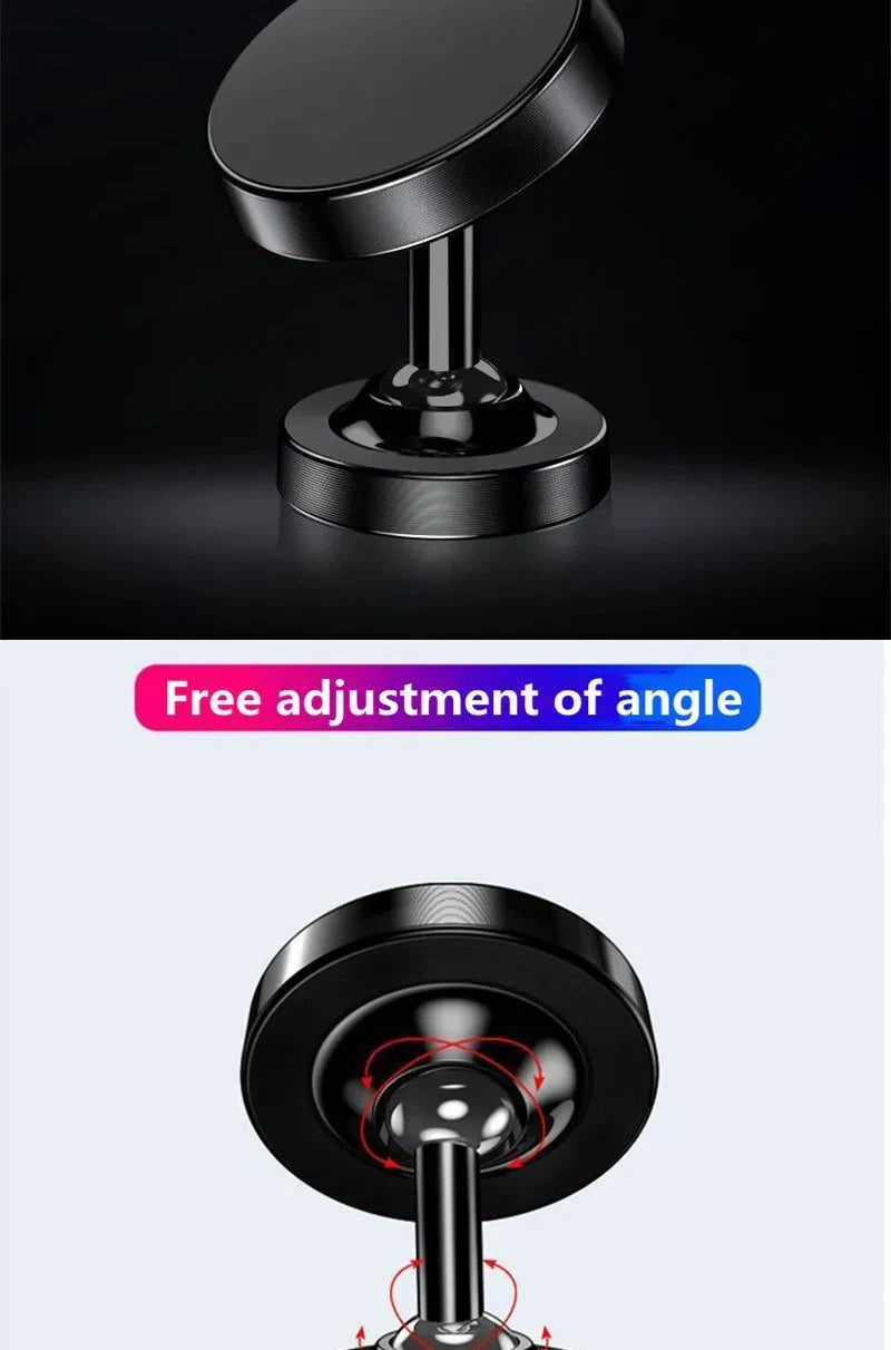 Creative Dual Axis Alloy magnetic car bracket 720 ° rotation Double ball magnetic phone holder for Any model phone