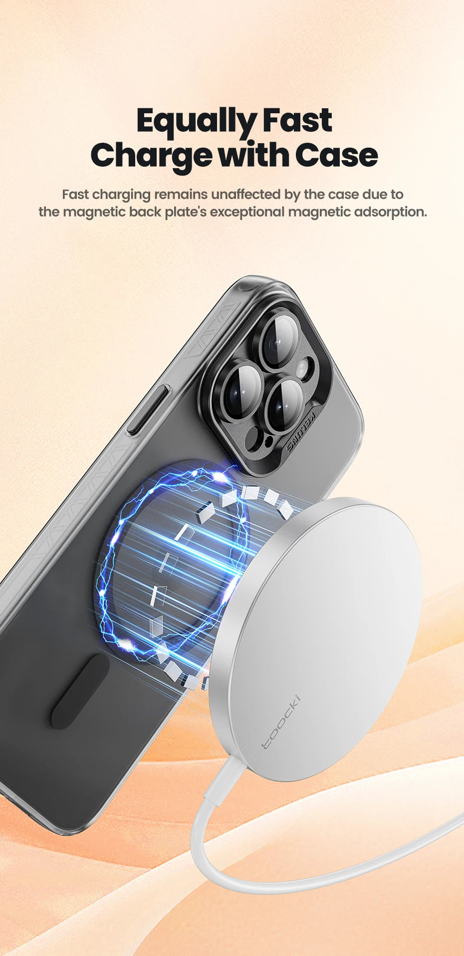 Toocki Magnetic Phone Case For iPhone 15 14 Pro Plus Wireless Charging Cover For iPhone 13 12 Pro Max Shockproof Protective Case