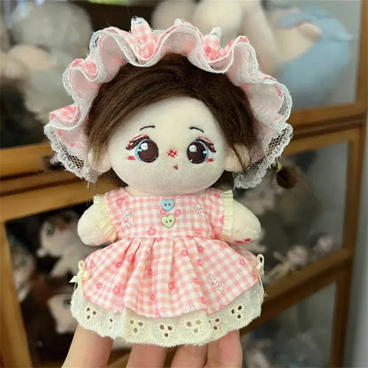 10cm Cotton Doll Clothes Prince Set Autumn Winter Style Starfish Body Wearable Plush Doll Change Retro Skirt Overalls Set